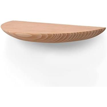 Imagem de Prateleira De Madeira Pequena Prateleiras Flutuantes De Canto Para Parede Semicírculo Unidade De Prateleira Redonda Sólida De Madeira De Pinho Rústica Prateleiras De Armazenamento Flutuantes Monta