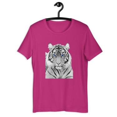 Imagem de Camiseta Tshirt Masculina - Tigre Olhar Azul Animal Print-Masculino