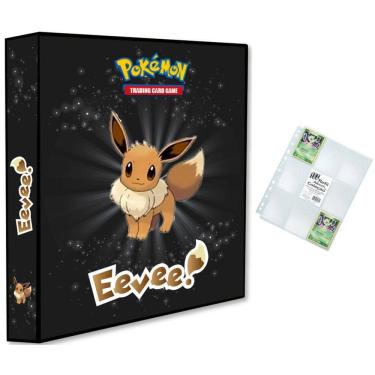 Imagem de Álbum Pasta Fichário Pokemon com 10 Folhas YES 9 Bolsos Eevee Evoluções Capa Dura Reforçado Colecão