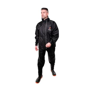 Imagem de Capa Roupa Conjunto De Chuva Masculino Tam G Impermeável Nylon Pioneira Bolso Interno M...