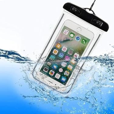 Imagem de Kit 2 Unid Capa Case Bolsa Prova D'Água Impermeável para Celular com Alça Universal Até 6.5 Polegadas