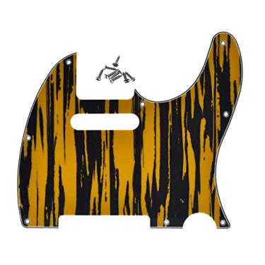 Imagem de KAISH 8 Hole Tele Style Pickguard TL Guitar Pick Guard Placa de raspar para Tele/Telecaster Tawny Stripe