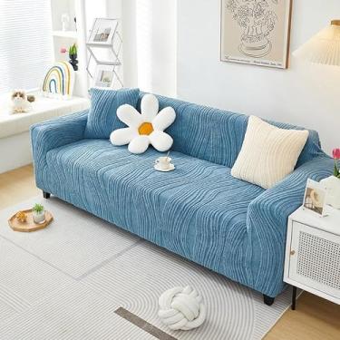 Imagem de Capa protetora para sofá de 1, 2, 3, 4 e 5 lugares, luxuosa, grossa, de veludo, cor sólida, capa extensível, cadeira reclinável (Color : A, Size : 2-seat 145-185cm)