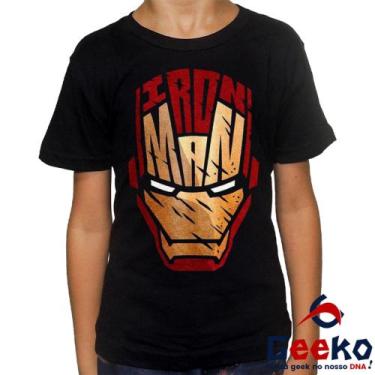 Imagem de Camiseta Infantil Homem De Ferro 100% Algodão Iron Man Vingadores Aven