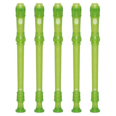 Imagem de Kit 5 Flautas Doce Soprano Germânica Em C YRS-20G Verde Yamaha