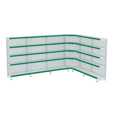 Imagem de Gondola Parede 170 Fit Ate 5 Metros 1 Canto Branco 30b Pe Ve