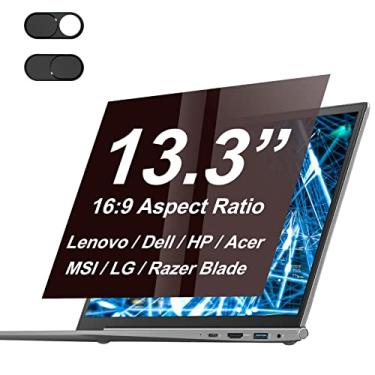 Imagem de XinWoTuo Protetor de tela de privacidade para laptop de 13,3 polegadas para monitor de computador widescreen de 16:9, proteção ocular de 13,3 polegadas, filtro de tela para laptop, antirreflexo e luz azul, sem bolhas