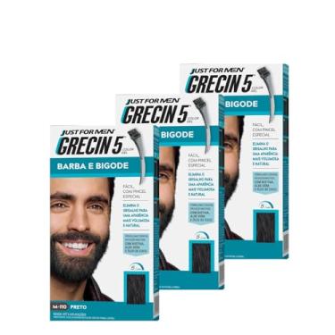 Imagem de Kit 3x Tintura Grecin 5 Gel Barba E Bigode 28g Preto