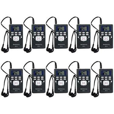 Imagem de Retekess Receptor FM portátil PR13, mini rádio FM DSP com relógio 24 horas para igreja drive-in, ensino, tradução simultânea, reunião, guia turístico, centro correcional (pacote com 10)