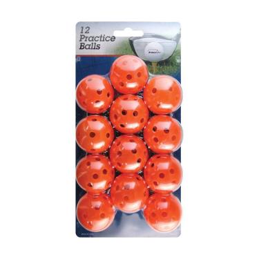 Imagem de Intech Bolas de treino de golfe com furos, pacote com 12 (laranja)