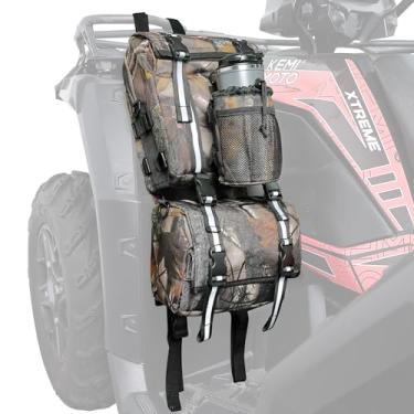 Imagem de KEMIMOTO Bolsa de para-choque para quadriciclo, bolsa de armazenamento traseira impermeável 130% maior com suporte para bebida, bolsa removível para equipamentos ATV compatível com Polaris Sportsman