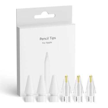 Imagem de JvKzaen Pontas de Metal Transparentes Mistas para Apple Pencil 2ª/1ª Geração/USB C (Pacote com 6)