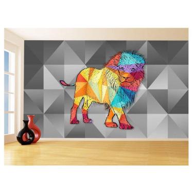 Imagem de Papel De Parede Animais Pop Art Leão Rei Selva 3,5M Pxa57