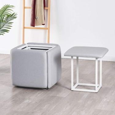 Imagem de Tamborete empilhável para cadeira de sofá, combinação para festa ao ar livre otomano organizador de banquinho sofá criativo assento à prova d'água 5 em 1 cubo de assento, 6,45 * 45 cm
