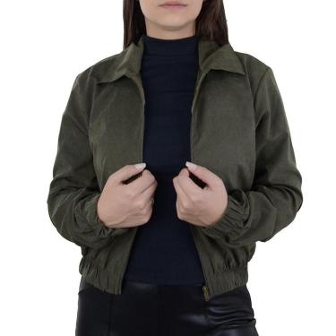 Imagem de Jaqueta Feminina Babicat Bomber Cupro Verde Cipreste - B1857-Feminino