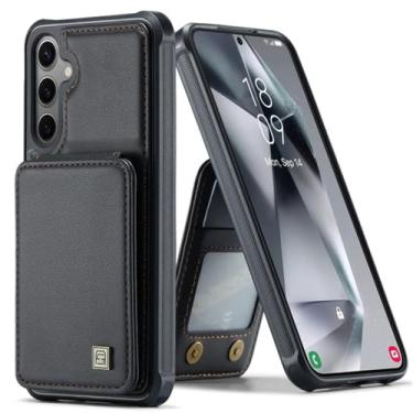 Imagem de Capa de couro tipo carteira para cartões magnéticos para Samsung Galaxy S24 Ultra S23 FE S22 Plus A55 A35 A15 A54 A14 A24 A34 5G Capa de suporte, preta, para Sumsung S22ULTRA