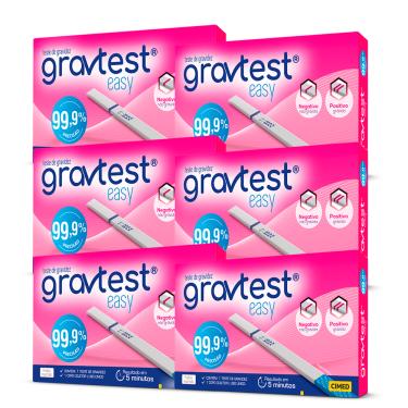 Imagem de Gravtest Easy Teste Gravidez - kit c/ 6 un.