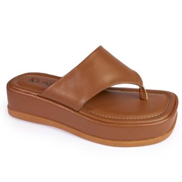 Imagem de Chinelo Dedo Feminino Flatform Sandália Papete Confortável (Caramelo, BR, Adulto, Numérico, 39)