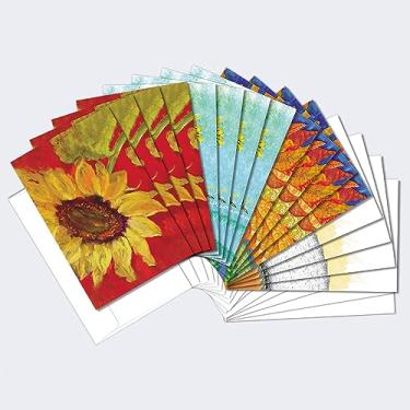 Imagem de Tree-Free Greetings Pacote com 16 cartões sortidos em branco para todas as ocasiões com envelopes, ecológicos, feitos nos EUA, 100% papel reciclado, 10 x 15 cm, girassóis para todas as ocasiões (FP54173), multicoloridos