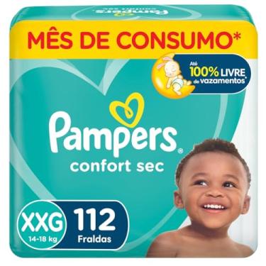 Imagem de Fraldas Pampers Confort Sec XXG 112 Unidades, Pampers