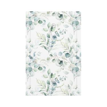 Imagem de Aquarela Primavera Sálvia Verde Folhas de Eucalipto Planta Natureza Erva Botânica Floral 1-Gang Sem Dispositivo Placa de Parede em Branco Tamanho Jumbo Tomada Não Utilizada e Tampa de Interruptor de