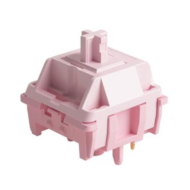 Imagem de Akko Interruptores Stellar Rose: interruptores lineares pré-lubrificados de 5 pinos 37gf para teclado mecânico para jogos, 45 peças