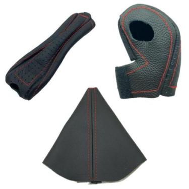 Imagem de Kit 3 pcs Capas alavancas e Coifa câmbio automático Kia soul Ex 2011 2