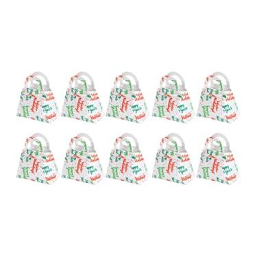Imagem de MERIGLARE 10x Caixas de guloseimas de Natal Caixas de embalagem de doces Saco de biscoitos Sacos de presente de Natal Caixas de lembrancinhas para cupcakes, Branco
