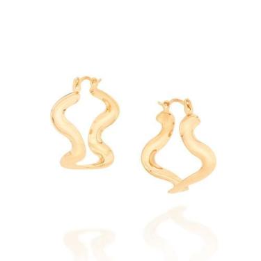Imagem de Brincos banhado ouro 3x 24k 18k e 22k femininos argola rommanel ondula