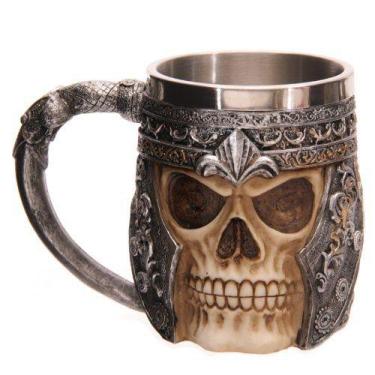 Imagem de Caneca Caveira Viking Copo Choop Cerveja Crânio Rock Festa - Inox