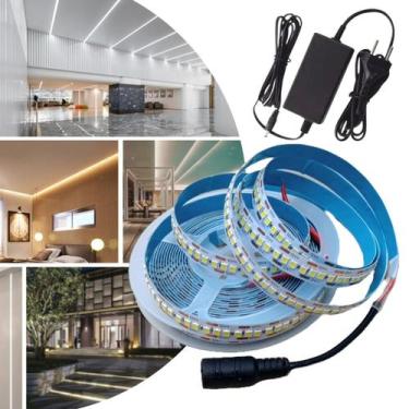 Imagem de Fita De Led Adesiva 2835 Rolo De 5M Com 240 Leds 12V Plug P4 Com Fonte