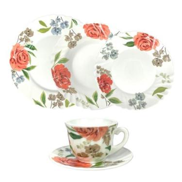 Imagem de Aparelho De Jantar E Chá Opaline Veneza Florido C/20 Peças - Fratelli,