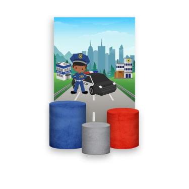 Imagem de Painel De Festa Vertical 1,50 x 2,20 + Trio De Capas Cilindro -  Polic
