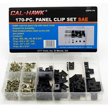 Imagem de Cal-Hawk Kit de parafusos e clipe automotivo CZPC170 para painel de porta de painel interior SAE, preto