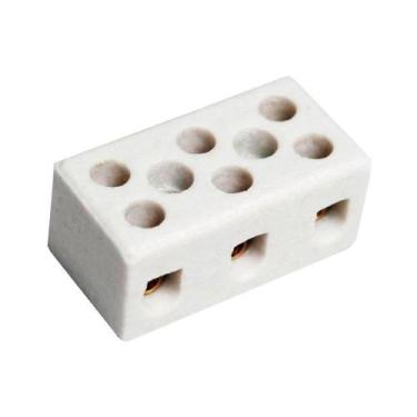 Imagem de Conector de Porcelana Tripolar 10mm, Kit com 12 peças - Fertak Tools