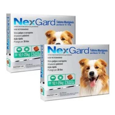 Imagem de 2 Nexgard Para Cães De 10 A 25 Kg 6 Cp Antipulga E Carrapato