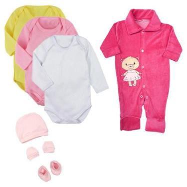 Imagem de Kit Roupas de Bebê 7 Peças Body Manga Longa e Macacão Plush - Koala Ba