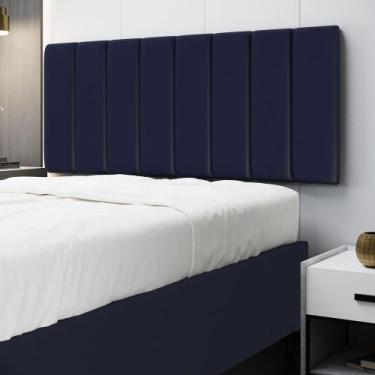 Imagem de Painel Nashira 140 Couro Aradecor, Azul, CASAL PADRãO