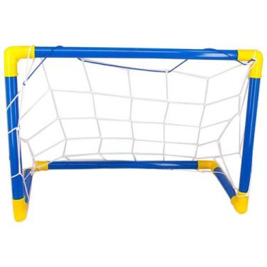 Imagem de Kit Futebol Gol Rede E Bola Com Inflador Brinquedo Infantil 60cm - Wel