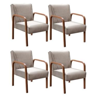 Imagem de Conjunto 4 Poltronas Decorativa Anita Kit Cadeiras Sala Recepção - Bel