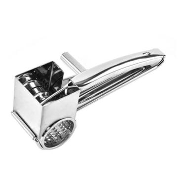 Imagem de Ralador De Queijo Giratório Manual Com Lâminas Em Aço Inox Cozinha Gou