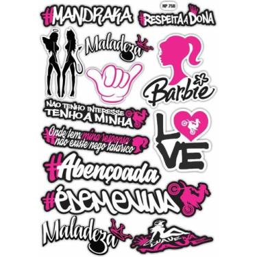 Imagem de Cartela De Adesivos Personalizados É De Menina - Resitank, Personaliza