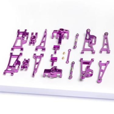 Imagem de Oisunt 17/PCS Metal Replacement Part Kit for Hyper Go H14BM, 14209, 14210 1/14th RC Car Upgrades, Spare Aluminium Accessory Set(Purple)