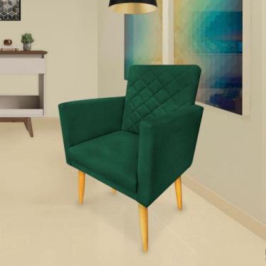 Imagem de Poltrona Decorativa Maitê Suede Verde para leitura - 2M Decor