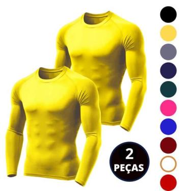 Imagem de Kit 02 Camiseta Térmica Proteção UV Manga Longa - Vulc, Kit02, Amarelo