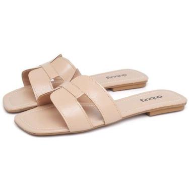 Imagem de Sandália Rasteira Feminina DUBUY 2080FG, 34, Bege, Feminino