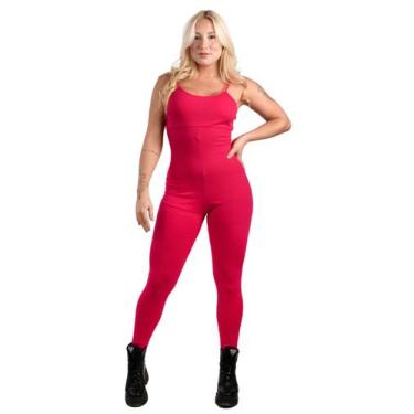 Imagem de Macacão Longo Diluxo Blogueira Gringa Moda Alcinha Regulável, GG, Rosa