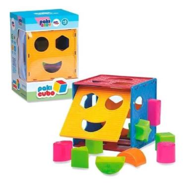 Imagem de Brinquedo Cubo Colorido Para Bebês Pakicubo 9 Peças Encaixe - Paki Toy