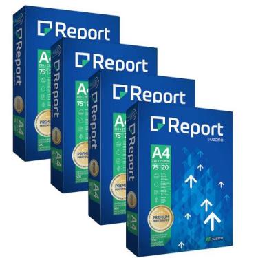 Imagem de Kit 2000 folhas de papel sulfite a4 report premium 75 gramas por m2 - 
