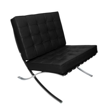 Imagem de Poltrona Barcelona Base Inox Material Sintético  - Decorato Móveis, Pr